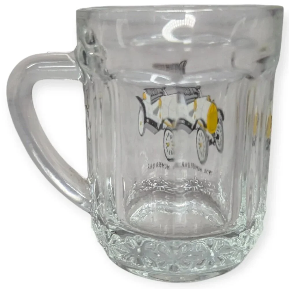 Vintage 1909 Humber 8 H.P. Classic Car Glass Shot Glass w/ D Handle 2.5
